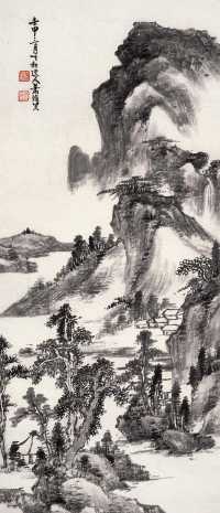 萧俊贤 1932年作 幽居图 立轴